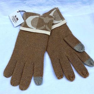 Coach metallic gold/ cream  gloves 0/S
